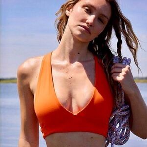 FreePeople Never Better V-Neck Bra in Blood Orange